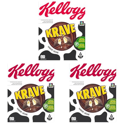Kellogg's Krave Sabor Leche 375g (Paquete de 3)