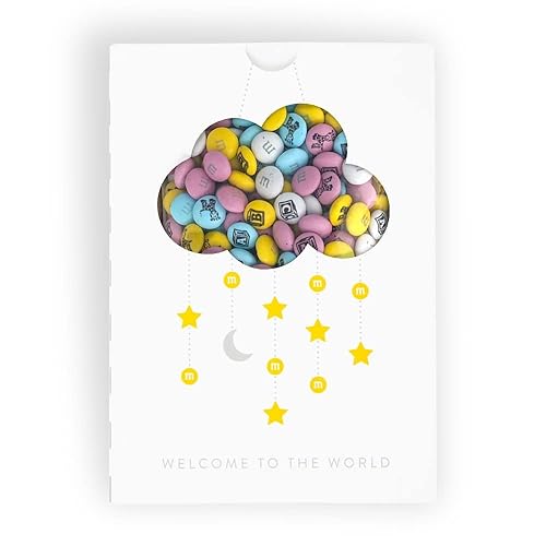 M&M'S Caja de regalo de chocolate con leche para bebés 1 libra de dulces surtidos de M&M'S con imágenes impresas para bebés, perfectas para regalos