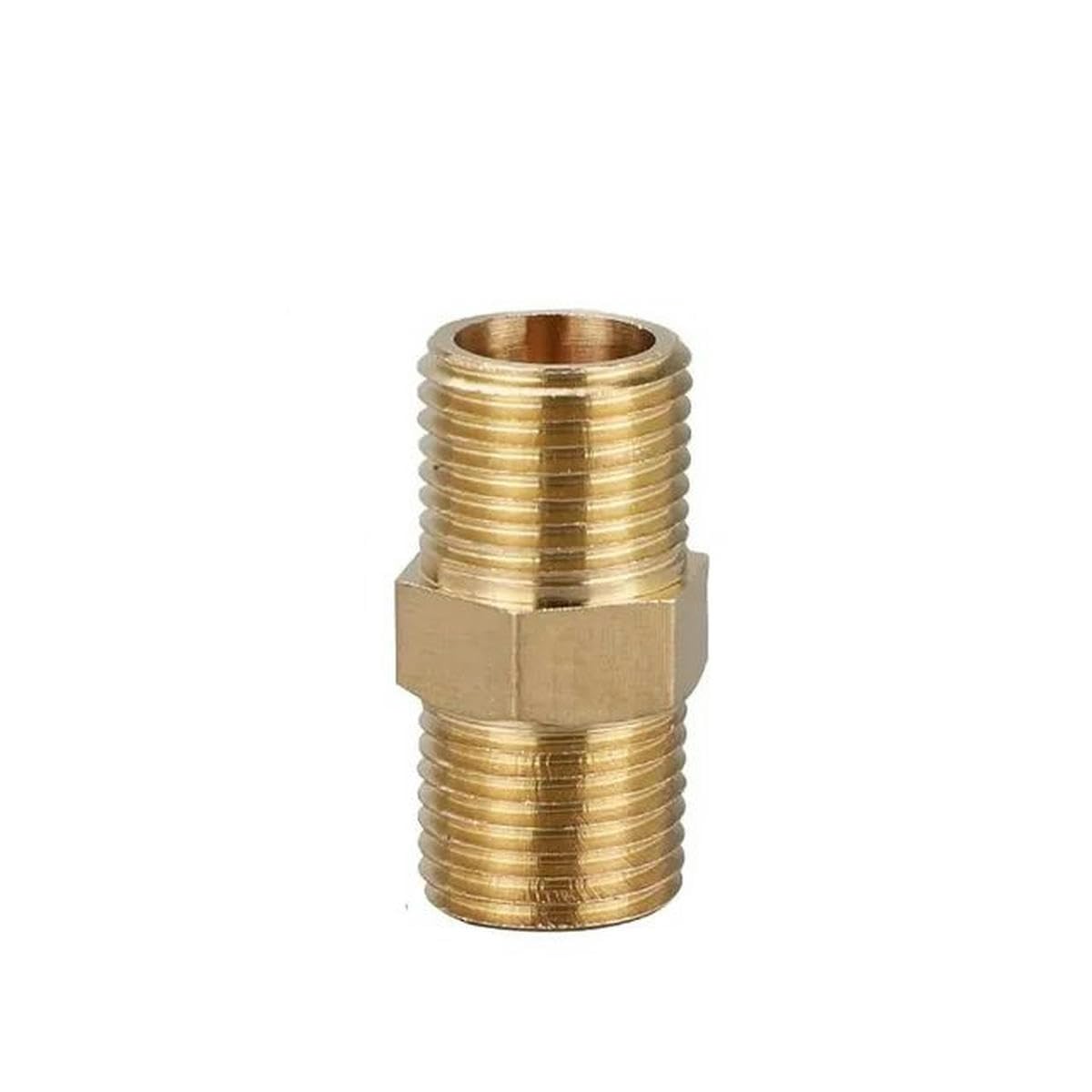 Conector de pezón hexagonal de tubo de latón 1/8" 1/4" 3/8" 1/2" 3/4" 1" Conector de acoplador adaptador rápido de rosca macho para agua, aceite, gas-1l8 a 1l8-200 PCS