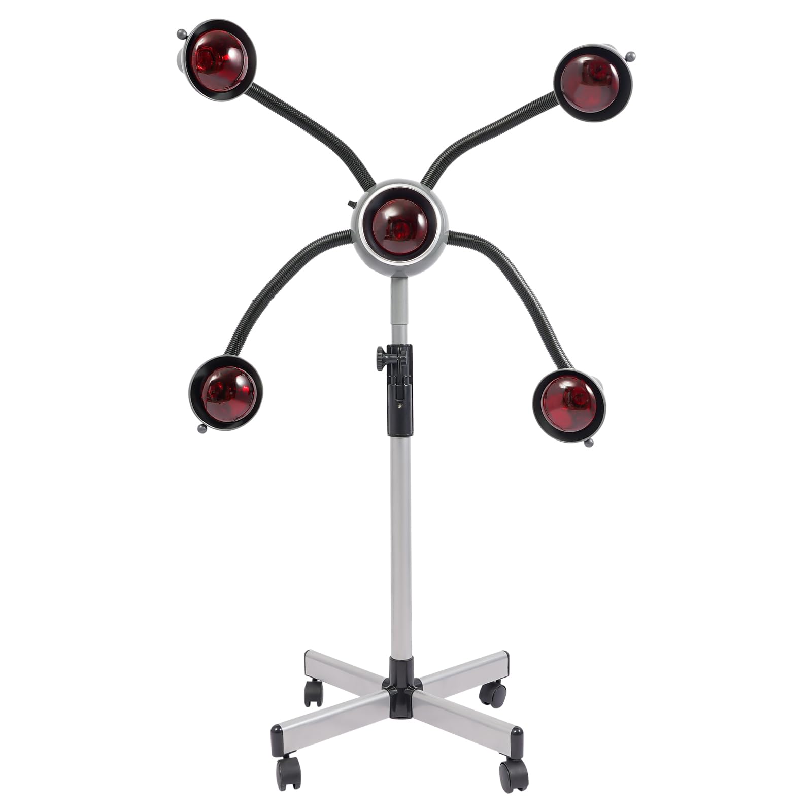 Trockenhaube Heizlampe,5 Kopf Infrarot Friseur Salon Wärmelampe 750W Heizung Trockenhaube mit Standfuß Höhenverstellbar 40-80°C,für Haarpflege, Färben, Trocknen