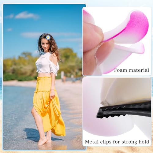 Pack de 27 Pinzas para el Cabello con Flores Tropicales Hawaianas de Espuma 2.5 Pulgadas para Fiestas y Regalos miniatura 3