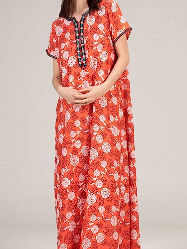Image of Evolove Women's Viscose Liva Long Maxi Night Gown Nighty Dress with Pocket, Super Soft Comfortable (LNG-Rayon)