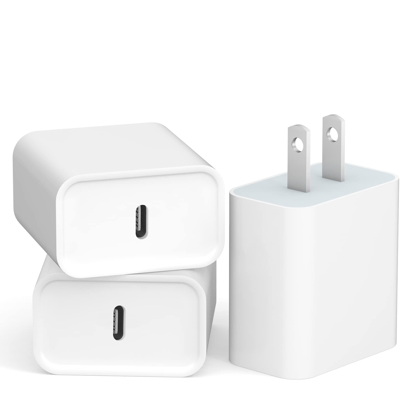 USB C Fast Charger Block【3-Pack】 20W USB C Wall Charger PD 3.0 Power Brick Adapter Compatible with 13/12/11 Pro Max/Pro/Mini/Xs Max/XR/X