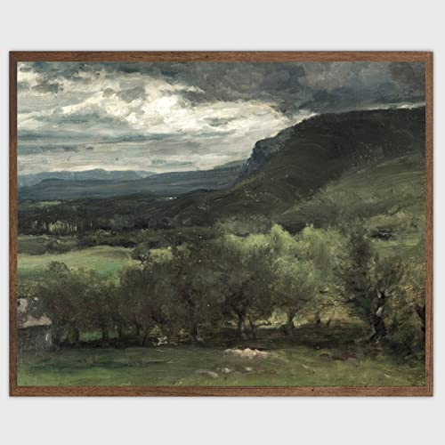 Abstract Landscape Canvas Wall Art For Living Room Vintage Landscape Painting Country Landscape Posters Rustic Farmhouse Artwork Oil Painting Canvas Print For Bedroom Corridor Decor 16X20Inch No Frame #TOP3