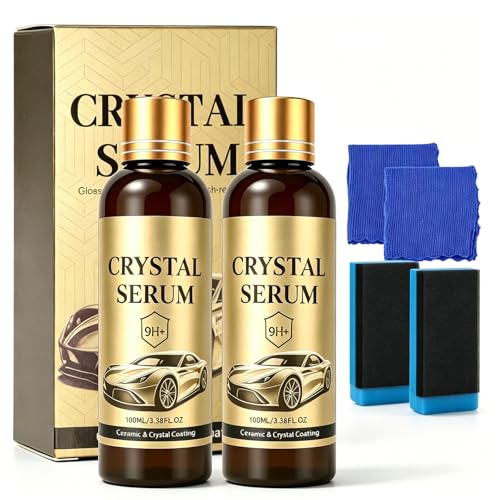 PTZ Crystal Serum for Cars Advanced Graphene Ceramic Coating 9H Crystal Serums Auto Detailing Protection 100ML Hydrophobic PTZ Crystals Serum Paint Sealant1 (2PCS)
