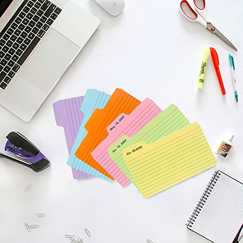Koogel 252 Pcs Tabbed Index Cards, Colorful 3 X 5 Inch Flash Card Dividers Cards Ruled Notecards With Tab For Learning Note Taking To Do List #TOP4