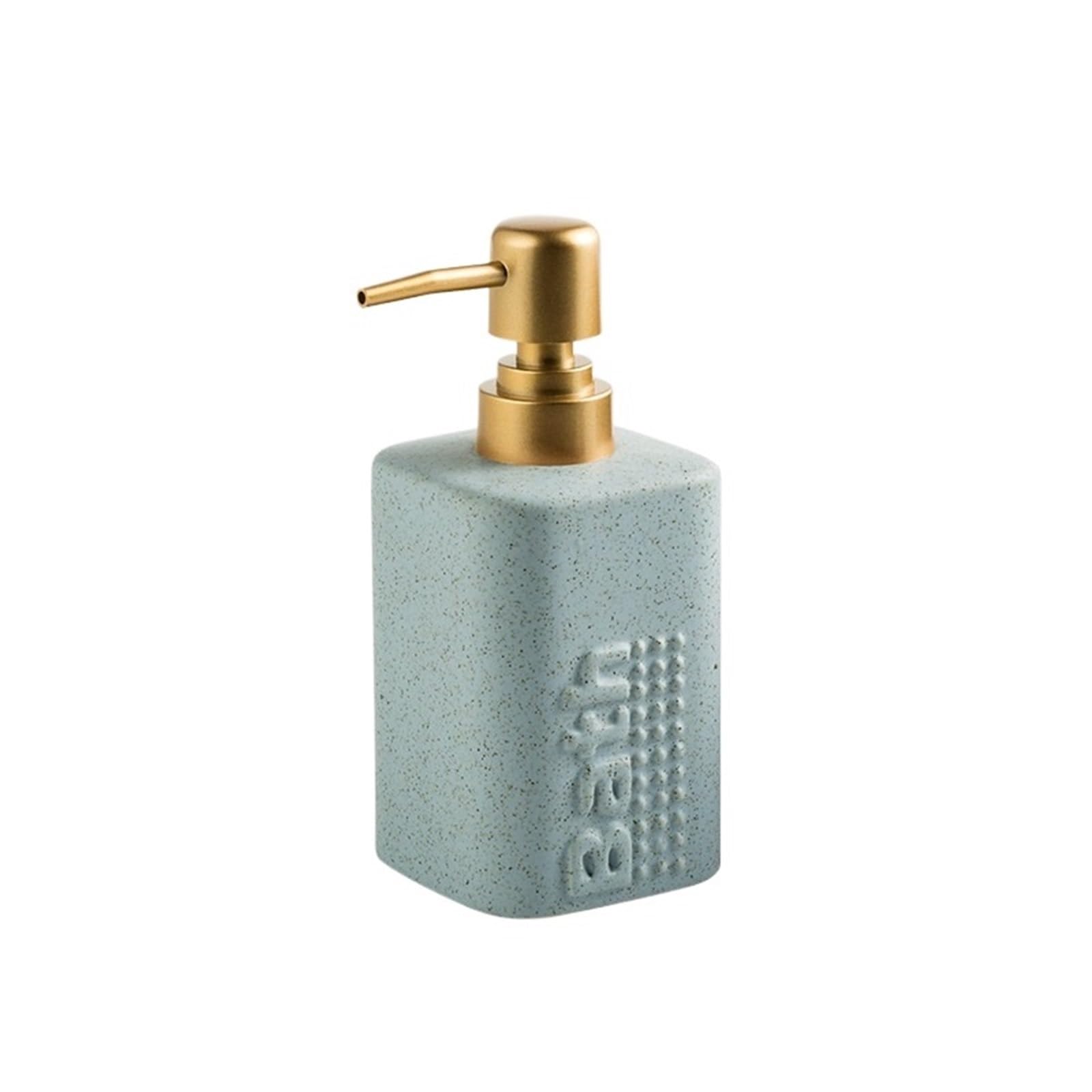 Cyairong-22 Blue Soap Dispenser Ceramic 360Ml Soap Dispenser With Pump Bathroom Shower Gel Shampoo Bottle(Blue)