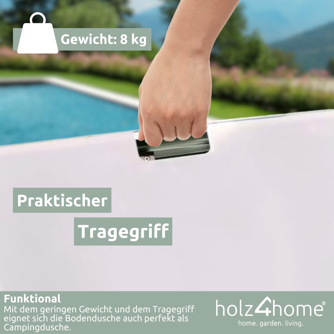 LZQ WPC Tuindouche, buitendouche vloerdouche, campingdouche, sauna