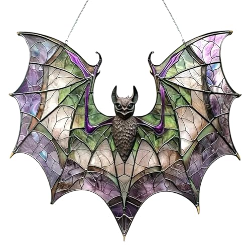 Teegxddy Attrape-Soleil Chauve-Souris d'Halloween,Décoration Gothique d'Intérieur,Réflecteur De Lumière Pour Fenêtre - Attrape-Lumière Portable Avec...