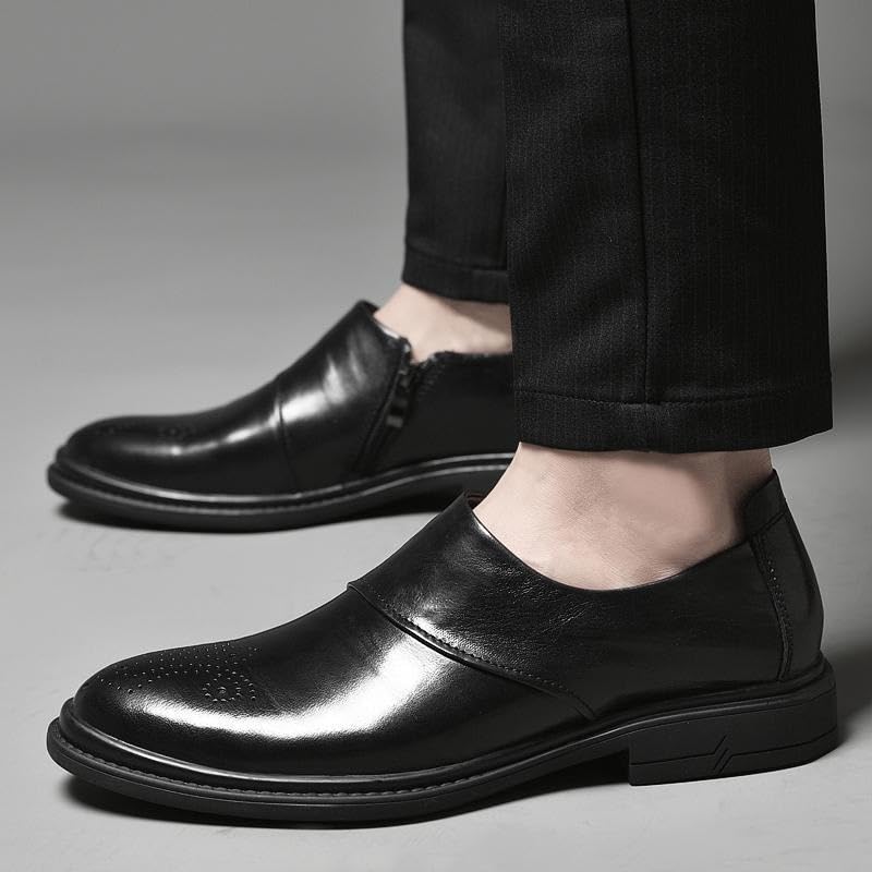 Oxford Shoes for Men's Vintage Business Pointed Toe Slip-on Faux Leather Classic Business Party Wedding Non Slip Block Heel Anti-Slip Slip Resistant Casual2