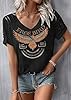Women's Vintage Rock Band T-Shirt/Free Bird Eagle Graphic Tees/Country Concert Music Short Sleeve Shirts Tops, Black-2, M #1