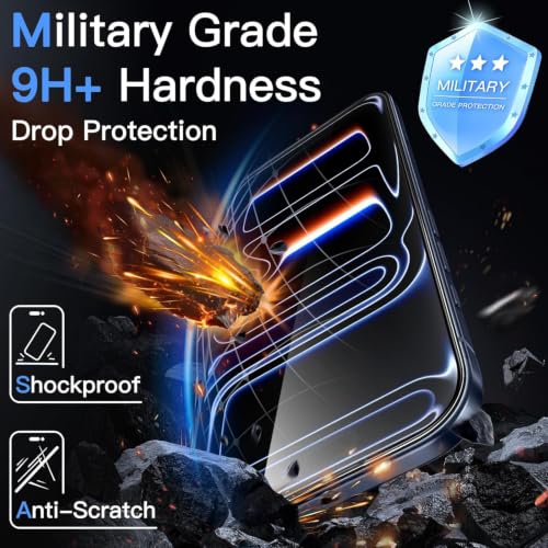 Image of vizer Military-Grade Tempered Glass Screen Protector for iPhone 17 Pro (6.3 Inch) | 9H Hardness Gorilla Protection, HD Crystal Clear, Anti-Fingerprint, Bubble-Free Easy Installation
