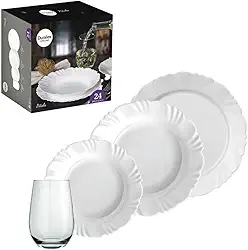 Aparelho de Jantar 24 Peças Duralex Opaline Pétala