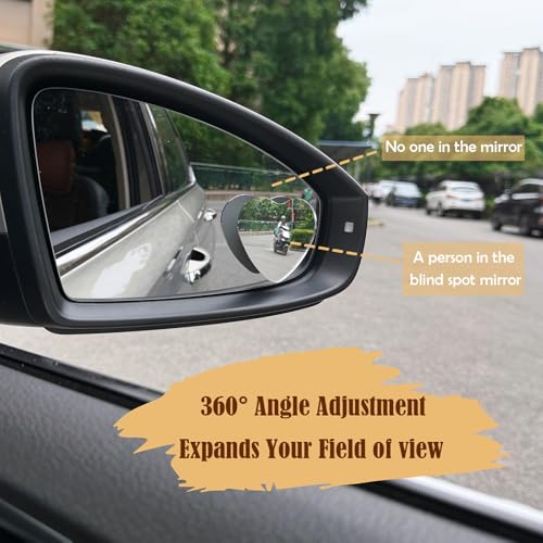 Blind Spot Mirror 2 Pack Cute Car Accessories for Women Heart Shaped Valentines Gifts Car Essentials Side Blindspot Mirrors Wide Angle Mirrors Adjustabe Frameless Convex Rear View Mirror