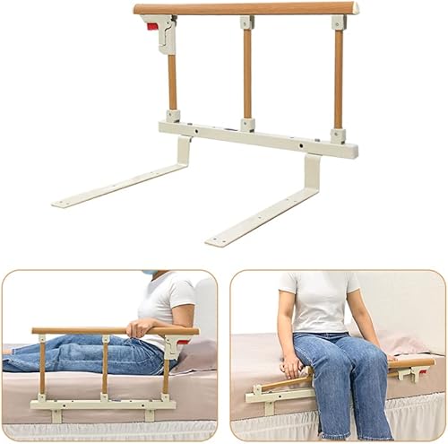 Mybow Rieles de cama para adultos mayores, riel de asistencia lateral de la cama de seguridad, barandillas de cama debajo del colchón, Barandillas