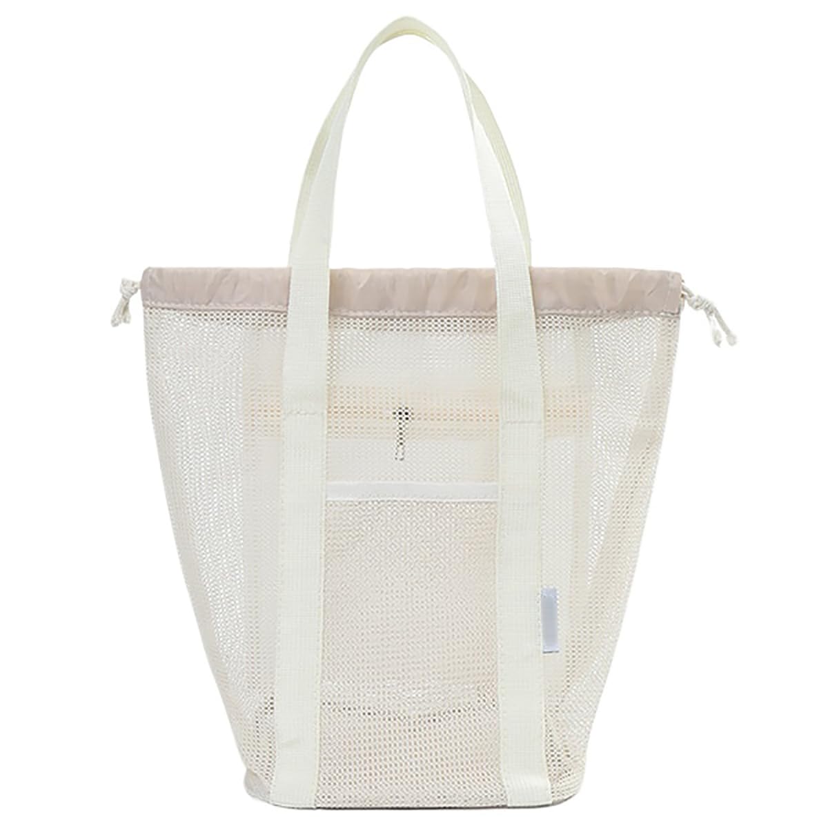 Icomroadex Mesh Shower Caddy Portable Foldable Drawstring Bath Travel Toiletry Bag Gym Swim Beach Storage Organizer White S