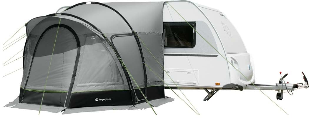 BERGER Garda Reisevorzelt 3 x 3 m | Wohnwagen Camping-Vorzelt mit Stehhöhe | schneller Aufbau | Anbauhöhe von 240 bis 255 cm | Wassersäule 3000 mm, UV-beständig