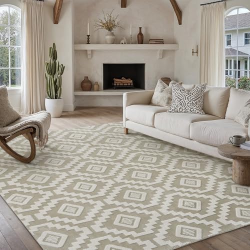 Teppich Wohnzimmer 240x300cm Boho Schlafzimmer Waschbarer Groß Teppiche 3D Effekt Gegend Kurzflor Flauschig Rutschmatte Esszimmer Kinderzimmer Bettvo