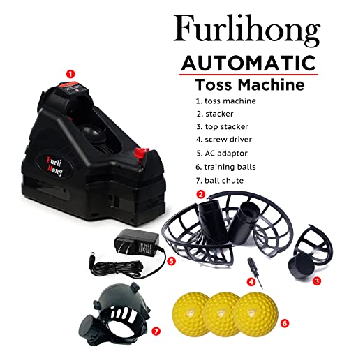 image for Furlihong 698BH Versatile Baseball & Tennis Toss Machine for Solo Trai