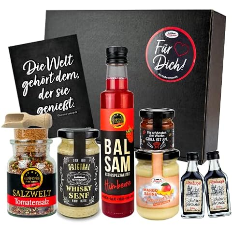 Präsentkorb für Feinschmecker gefüllt I Geschenkkorb für Männer und Frauen I Feinkost-Presentkorb glutenfrei und mediterran Cover