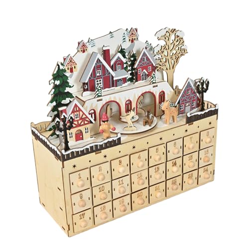 Calendrier de l'Avent en bois avec 24 cases à remplir pour un compte à rebours personnalisé - 2