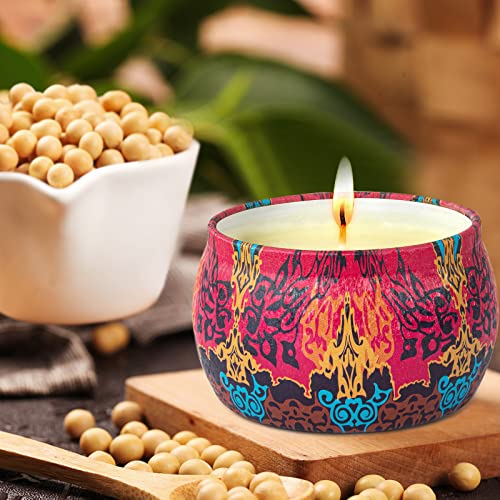 TTRWIN 4 Pack Scented Candles Gift Set, Lemon, Lavender, Fig, Rose Scented Candle,125g Natural Soy Wax, 30h Long Burning, Christmas, Valentine's Day, Mother's Day, Gift Wrapping, 7.5 * 5CM - Image 4