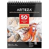Gute Seitengröße: Die meisten Seiten in Zeichenblöcken sind doch etwas kleiner, nachdem sie aus dem Block gerissen wurden. Bei Arteza behält jedes Blatt Zeichnungspapier seine 8 x 10 zoll (20,3 x 25,4 cm) Größe und Sie haben somit mehr Platz zum Malen.