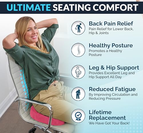 Image of ComfiLife Premium Gel & Memory Foam Seat Cushion - Doctor Recommended Office Chair Cushion, Car Seat Cushion - Chair Cushions for Back & Sciatica Pain Relief - Seat Cushions for Office & Desk (Pink)
