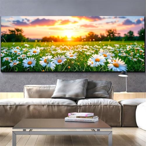 Peinture diamant point de croix kit complet fleur cristal 80x160cm