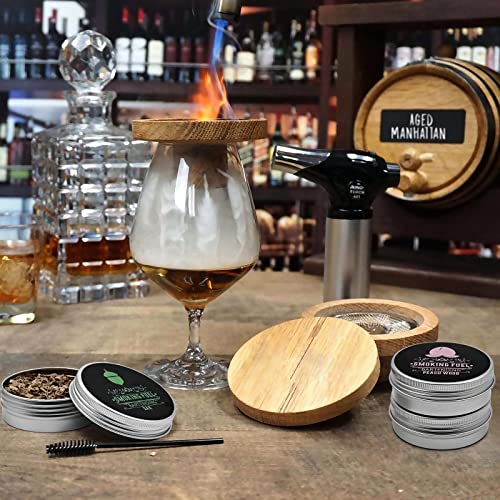 Smoking Wood Chips Cocktail Smoker, 8 Flavors Natural Wood Chips Including Cherry, Apple, Hickory, Beech, Pear, Walnut, Peach, Oak, Sawdust for Smoke Gun, Smoked Drinks, Food, Cocktails, Desserts