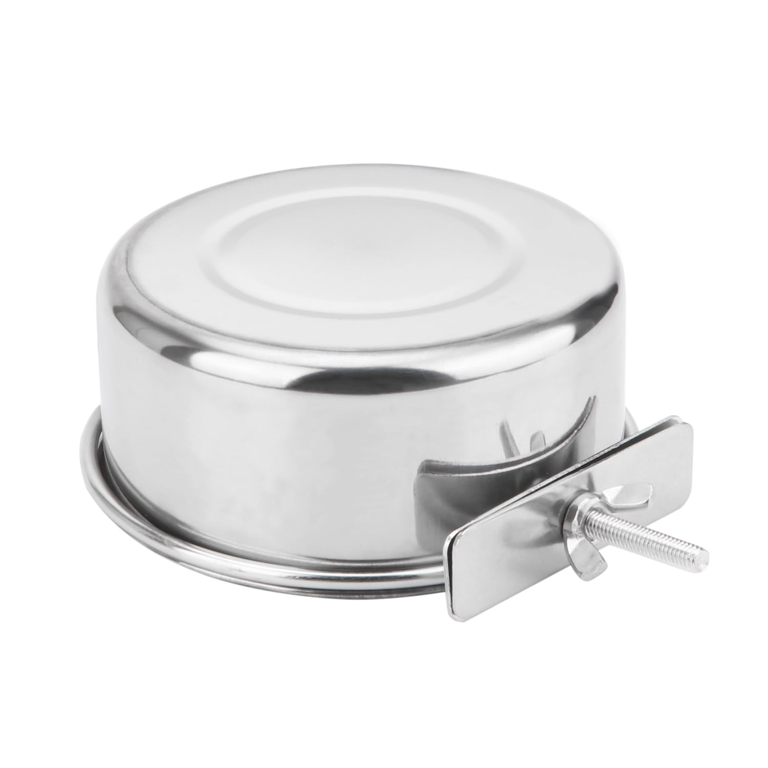 Pet Food Water Bowl with Clamp Holder Stainless Steel Coop Cup Hanging Feeder for Dog Bird Parrot Cat Rabbit (M) - image 6