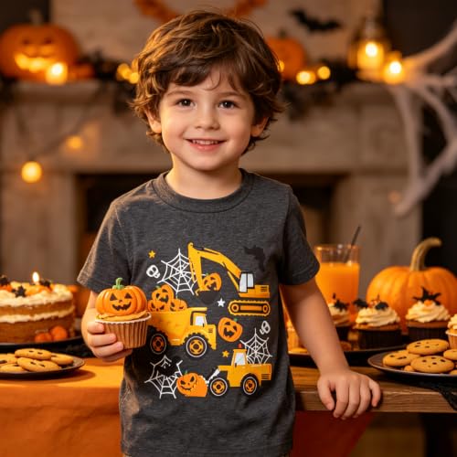 Funnycokid Toddler Boys Halloween Shirts Kids Tshirt Construction 4T 3T - image 3