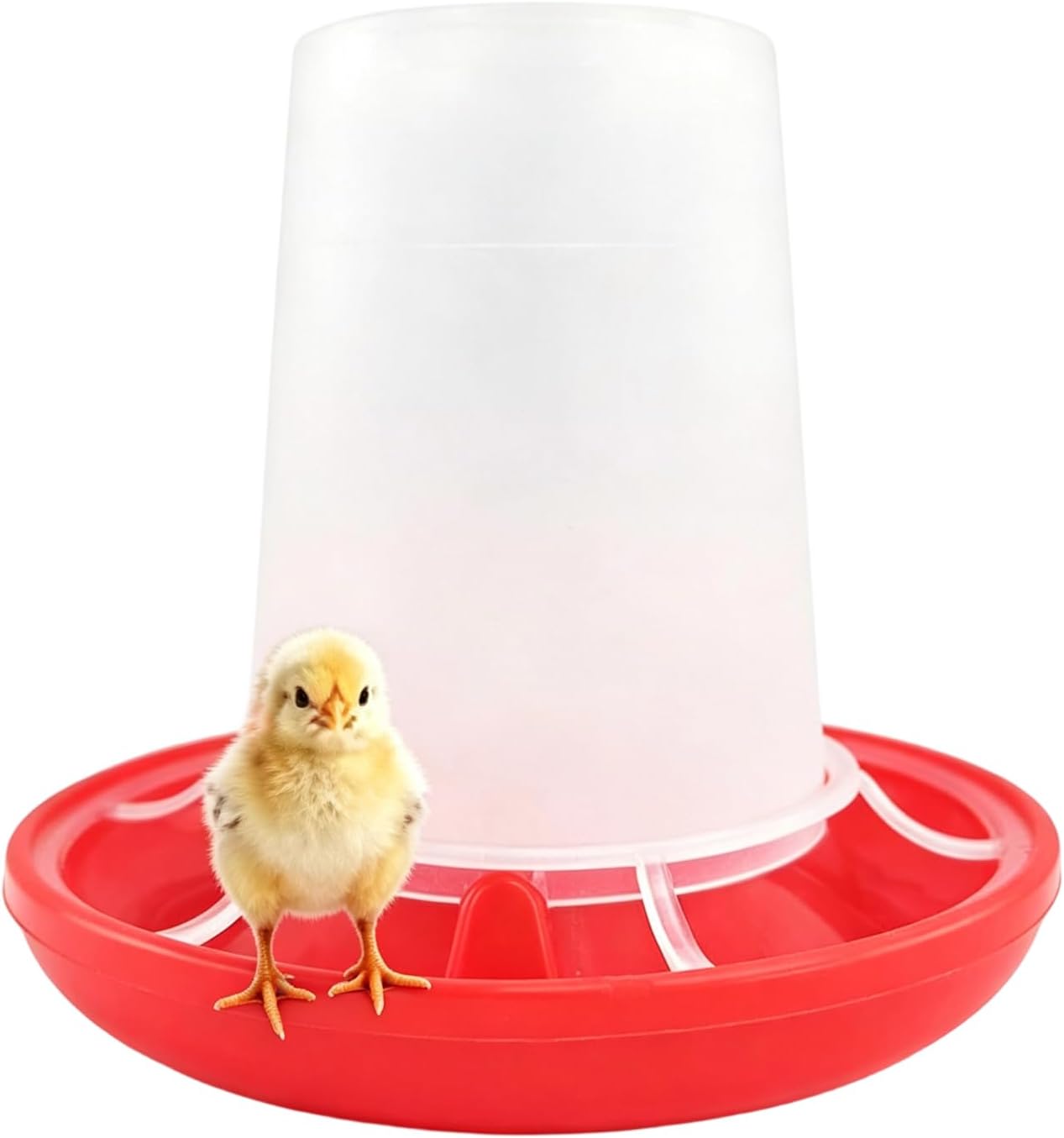 1Pc Red Chick Feeder Waterer 0.35Lbs Chicken Feeder 5.4Ounce Chicken Waterer Birds Poultry Feeding Equipment Kit Chick Waterer and Feeder Small Chick,Poultry Feeding Supplies