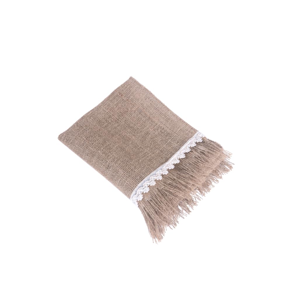 Caminho de Mesa (passadeira) 1 peça Rústica- Juta/Malva Bege 1.30m x 46cm