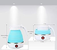 Vista 2 de Hervidor de agua plegable eléctrico de viaje de silicona de grado alimenticio para café, té, etc. Fácil de almacenar con cable de alimentación