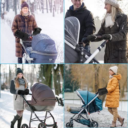 Kinderwagen Handwärmer, Kinderwagen Handschuhe mit Fleece Innenseite,Kinderwagenmuff Atmungsaktiv Wasserfest Winddicht für Kinderwagen Buggy Radanhänger