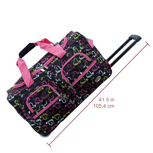 Image of Rockland Rolling Duffel Bag, Black, 22 inch