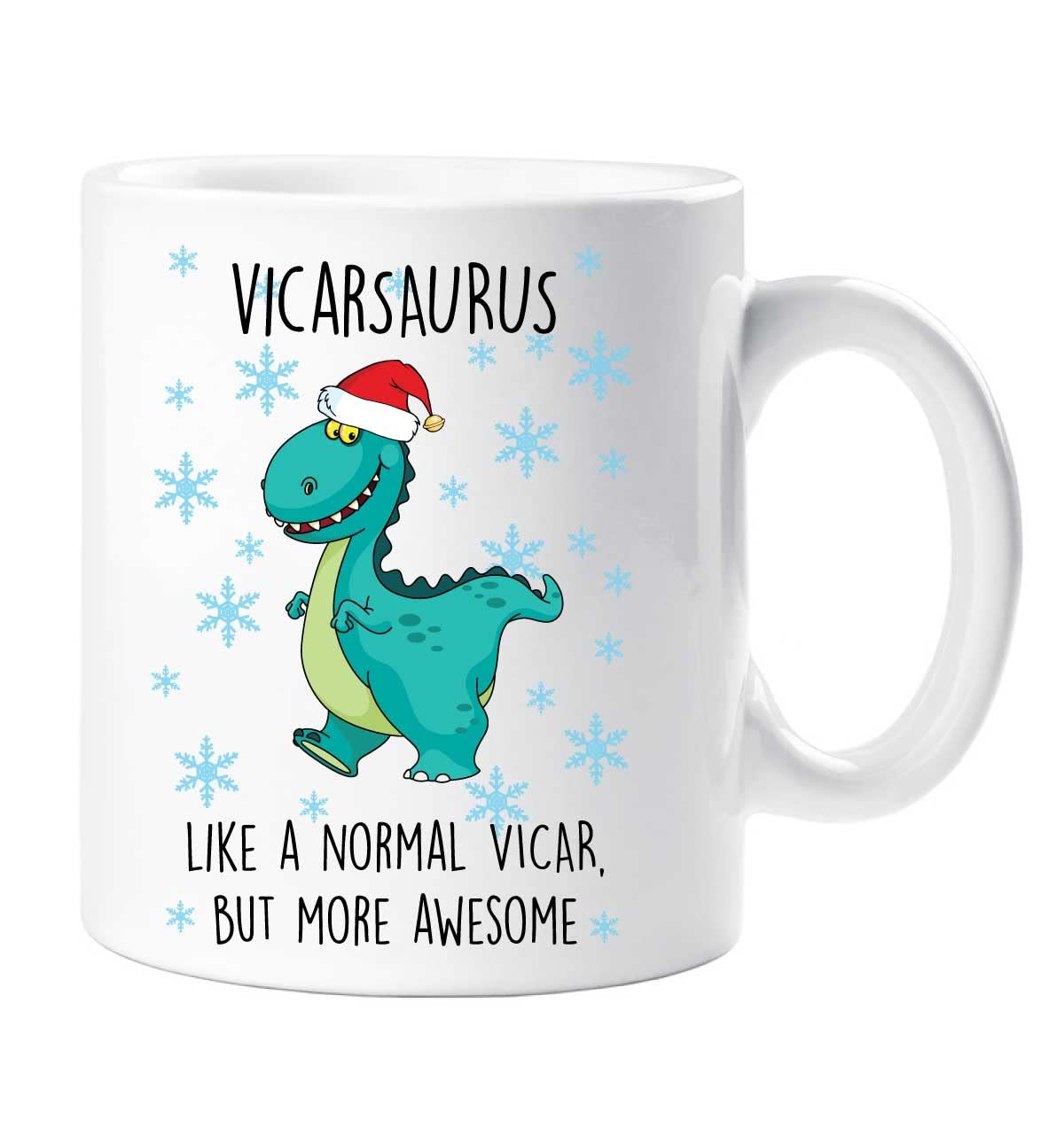 60 Second Makeover Limited Christmas Vicarsaurus Mug Vicar Dinosaur Fathers Day Funny Mug Present Birthday Christmas