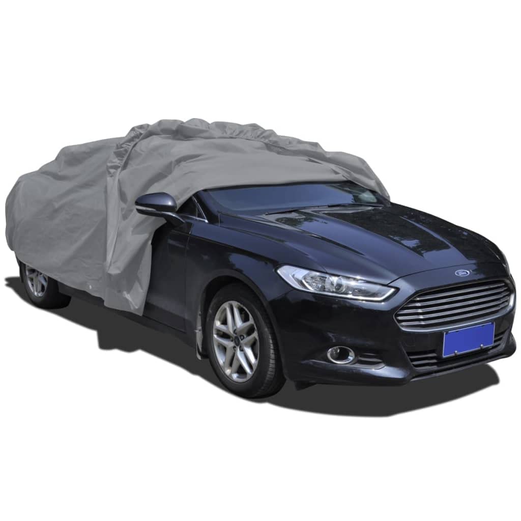 Vollgarage Vliesstoff XXL Autoschutzabdeckung 572x203x122 cm Grau, atmungsaktive, wasserdichte Autoabdeckung mit UV- und Schneeschutz, kratzfeste Abdeckplane für PKW, KFZ