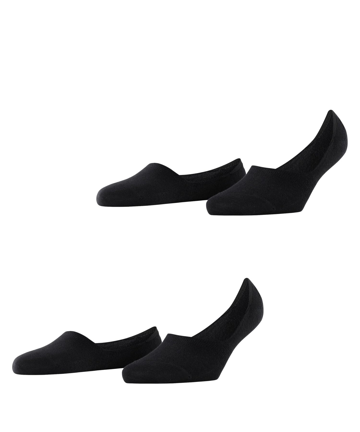 Burlington Women's Everyday Multipack W In Cotton No-Show Plain 2 Pairs Liner Socks, Black 3000, 5.5-6.5