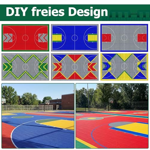 jxgzyy 24 STK Bodenschutzmatte Puzzlematte Set Sportmatte Gymnastikmatte Fitnessmatte Gummimatte Fallschutzmatten Outdoor Trainingsmatte Turnmatte Für Zuhause & AußEnbereich, Grün