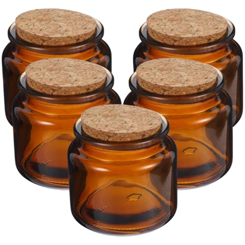 Alipis Portavelas De Cristal Pequeños 100 Ml Tapón De Madera, Tarro De Vidrio Transparente Resistente Seguro Para Velas De Té, Decoración y Manualidades, Paquete 10 Unidades