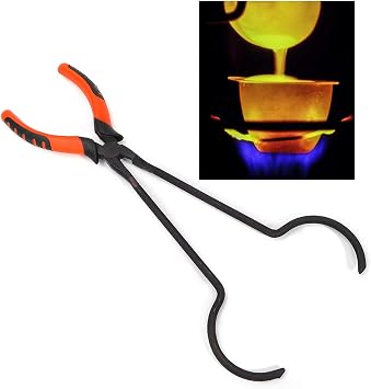 Crucible Tongs, Unique Shape Anti-slip Jaw Design Can Grips the Crucible Firmly, Tool for Gold Melting Jewelry Processing Jewelry Maker