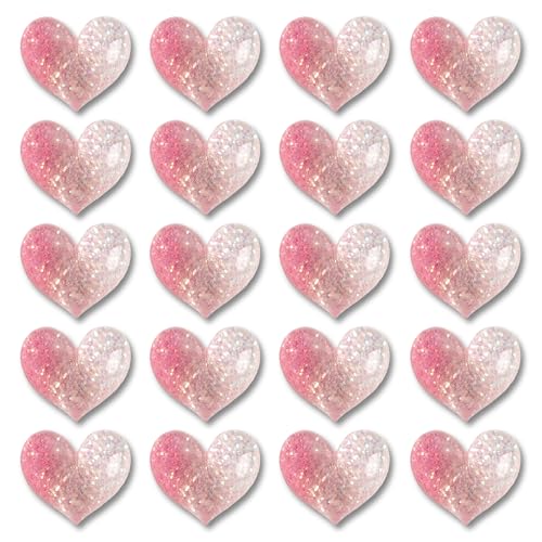 24 imanes decorativos en forma de corazón rosa