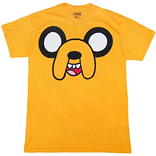 ANIMATION SHOPS Adventure Jake The Dog Face T-Shirt (Medium) Gold