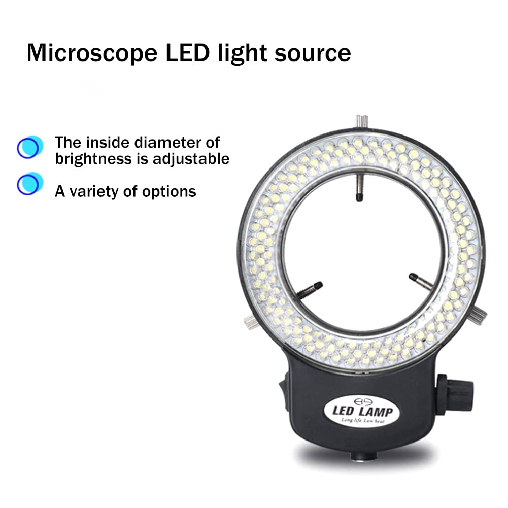 Luce per Microscopio - Luce Ad Regolabile 144 Perline per Lampada Sorgente Un LED Illuminatore Ad per Microscopio Industriale -Spina Europea