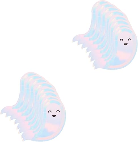 Healifty 16 platos de Halloween, platos de fantasma, platos de fiesta con temática de fantasmas, platos de papel para fiesta de cumpleaños