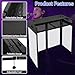Neoaider DJ Facade Booth w/Double Top Desktop, DJ Booth Table Station with Black & White Scrims, Detachable DJ Table, Carrying Bag, Foldable Metal Frame DJ Booth Panel for Show, Wedding, Clubs