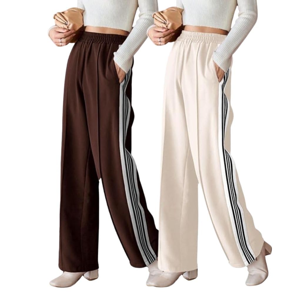 GRECIILOOKS Pantalones deportivos de estilo coreano para mujer, cintura alta, eventos universitarios casuales (tallas grandes disponibles)