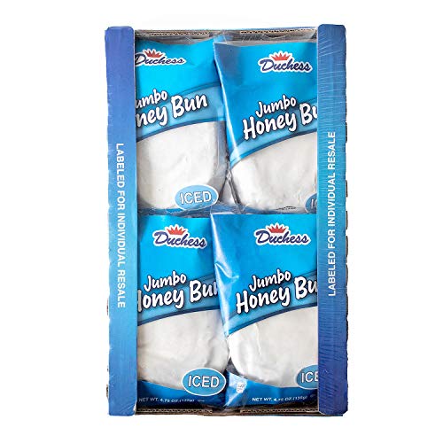 Duchess Jumbo Iced Honey Buns, 4.75 ounces, Individually Wrapped, Pack of 12